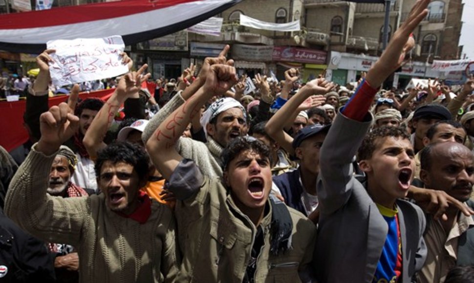 Protestuotojai Jemene