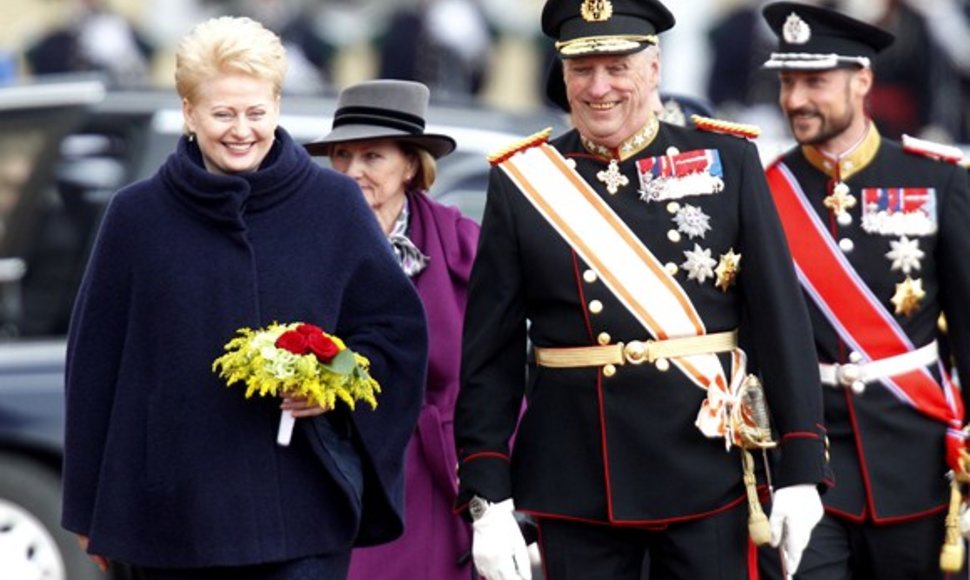 Lietuvos prezidentė Dalia Grybauskaitė ir Norvegijos karalius Haraldas V