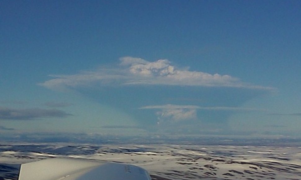 Grimsviotno ugnikalnis nufotografuotas iš lėktuvo