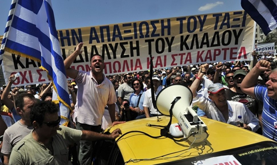 Taksi vairuotojų streikas Graikijoje
