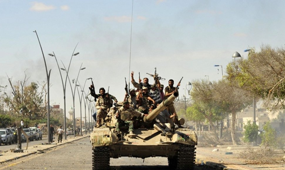 Libijos sukilėliai Sirto mieste
