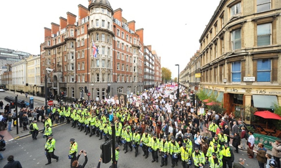 Studentų protestas Londone