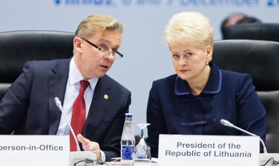 Audronius Ažubalis ir Lietuvos prezidentė Dalia Grybauskaitė