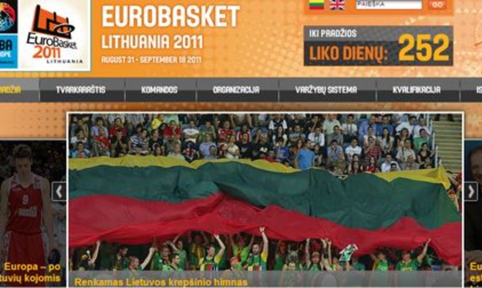 Startavo Europos krepšinio čempionato oficiali svetainė
