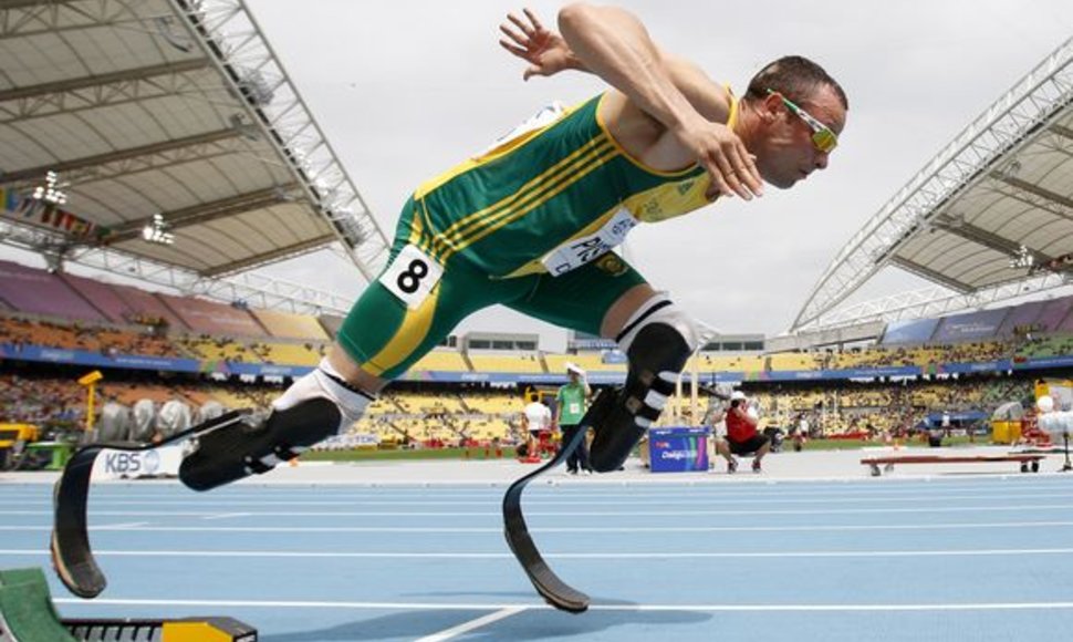 Oscaras Pistorius pirmą kartą dalyvauja pasaulio čempionate