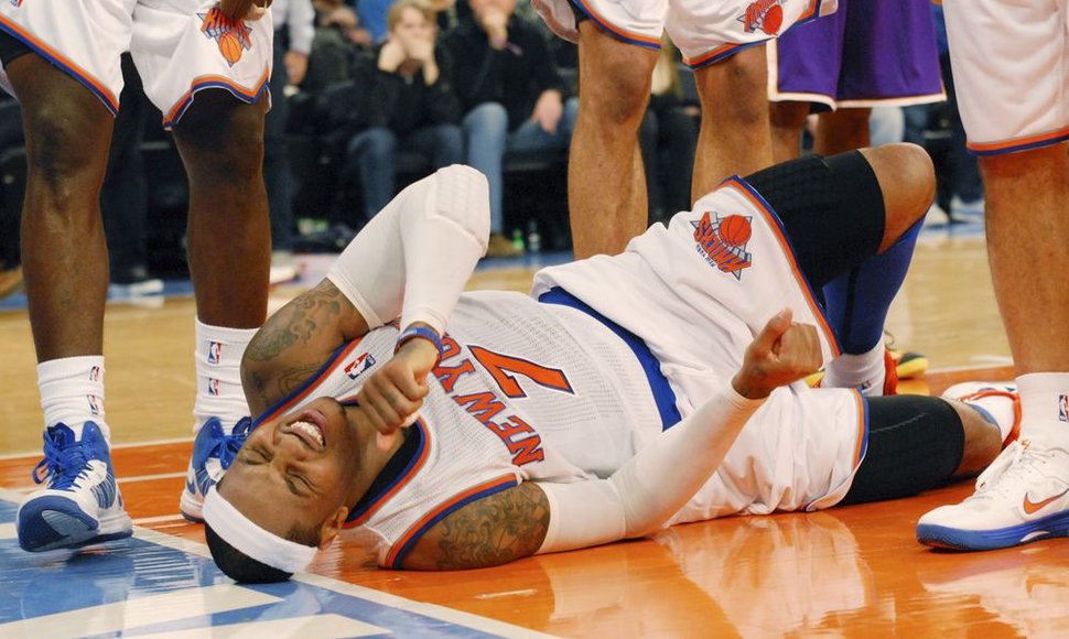 „Knicks“ vedlys Carmelo Anthony patyrė traumą