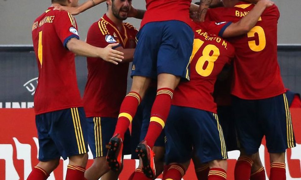 Ispanijos rinktinė džiaugiasi pergale