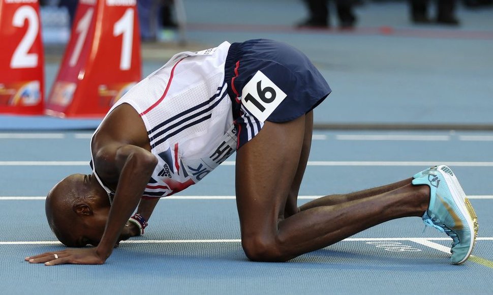 Didžiosios Britanijos bėgikas Mohamedas Farahas tapo pasaulio čempionu 10000 m distancijoje