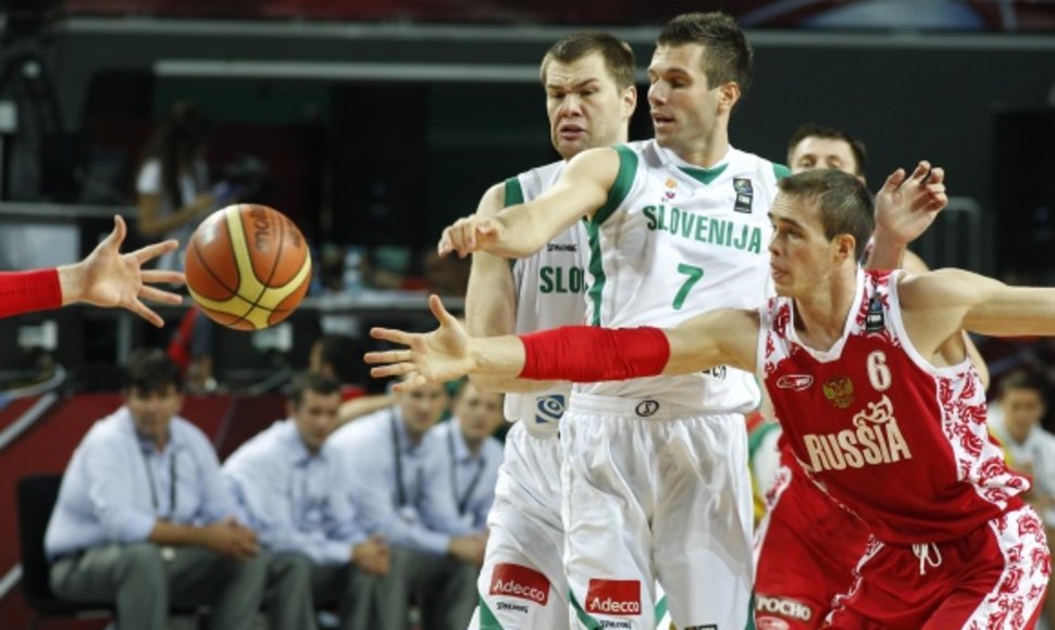 Pasaulio čempionate Slovėnijos krepšininkai su rusais žaidė dėl 7 vietos