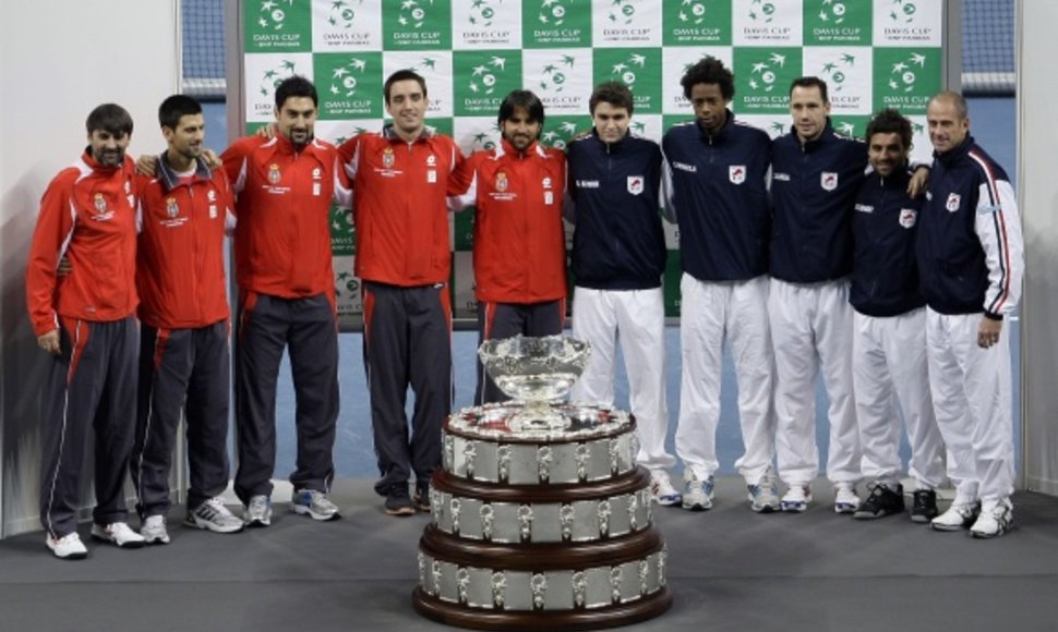 Serbijos ir Prancūzijos tenisininkai prieš Daviso taurės finalą