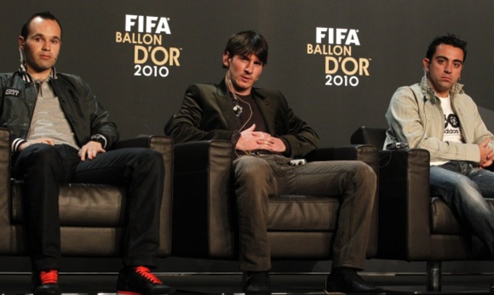 Visi trys pretendentai pelnyti „Auksinio kamuolio 2010“ apdovanojimą