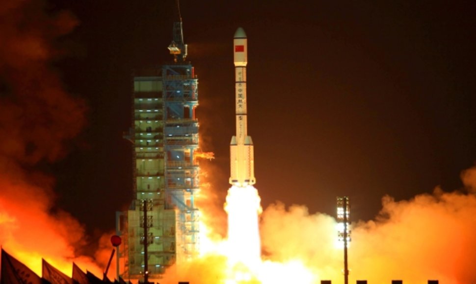 „Tiangong 1“ paleidimo į kosmosą akimirka