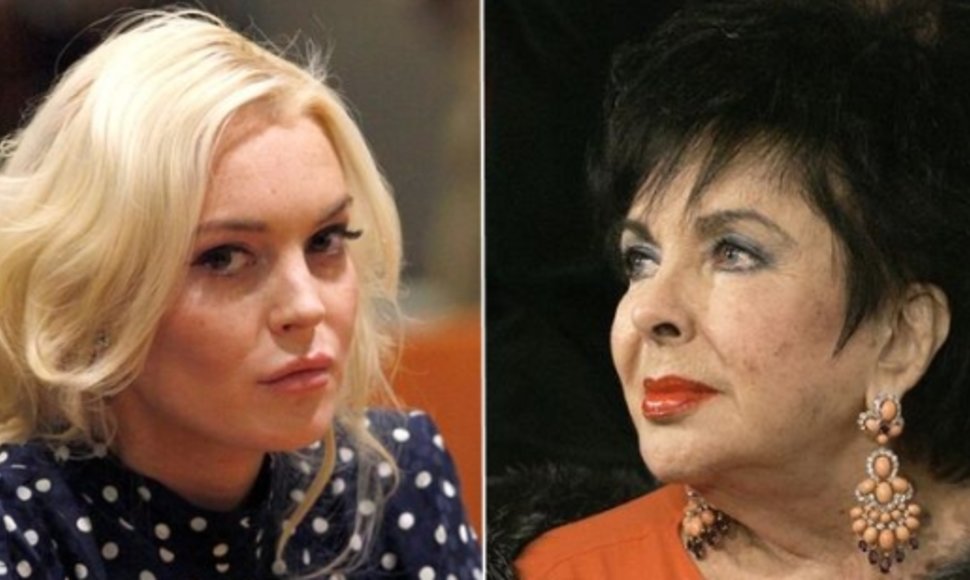 Lindsay Lohan (kairėje) ir Elizabeth Taylor