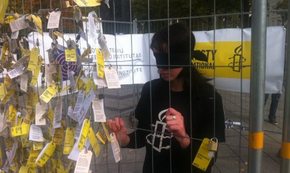 Amnesty International protesto akcija Vilniuje