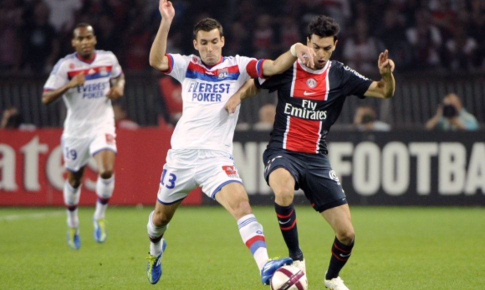 „Paris St Germain“ ir „Lyon“ rungtynių akimirka