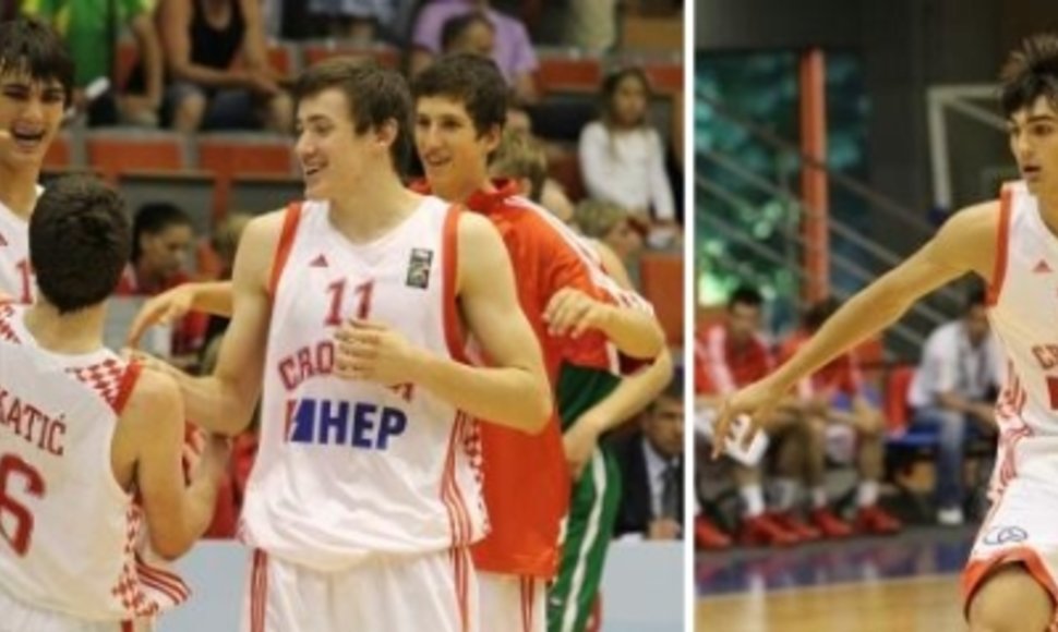 Kroatijos krepšininkai, dešinėje – Dario Saričius