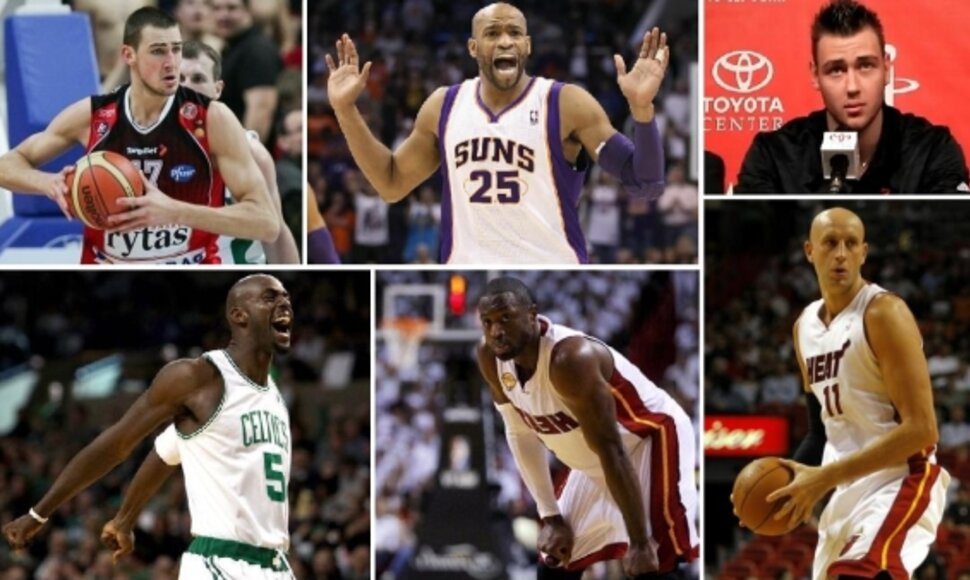 J.Valančiūnas, V.Carteris, D.Motiejūnas, K.Garnettas, D.Wade'as ir Ž.Ilgauskas