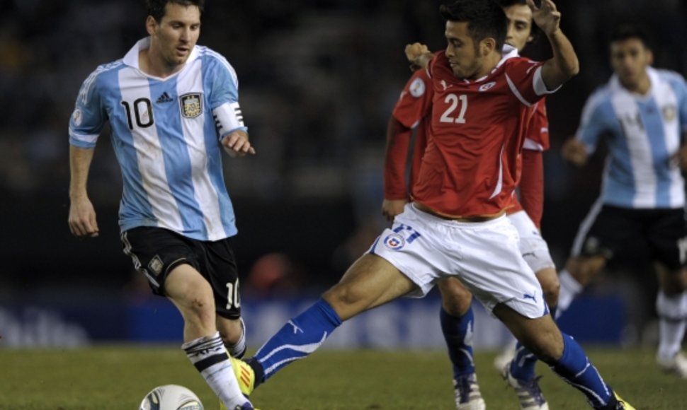 Lionelis Messi rungtynėse su Čile
