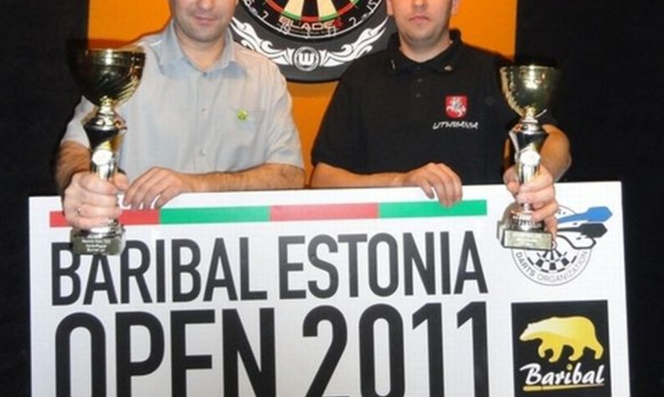 Estijos atvirojo čempionato prizininkai A.Čiplys ir D.Labanauskas