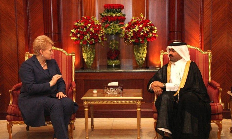 Dalia Grybauskaitė aptarė dujų tiekimo į Lietuvą galimybes Kataro energetikos ir pramonės ministru Mohammedu Bin Saleh Al Sada.
