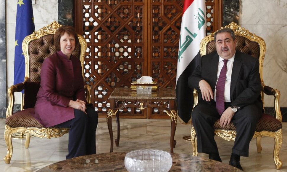 ES užsienio politikos vadovė Catherine Ashton ir Irano užsienio reikalų ministras Hoshiyaras Zebari Bagdade