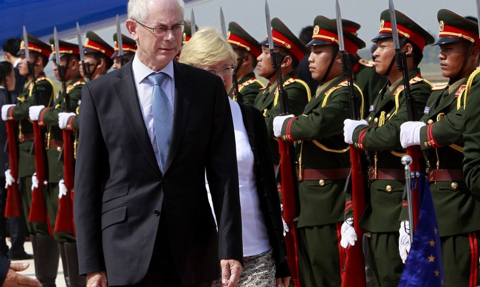 Europos Sąjungos prezidentas Hermanas Van Rompuy Laose