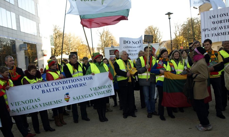 Baltijos šalių ūkininkų protestas Briuselyje