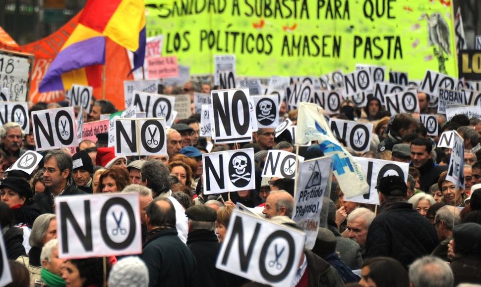 Madrido gydytojai protestuoja prieš numatomas reformas