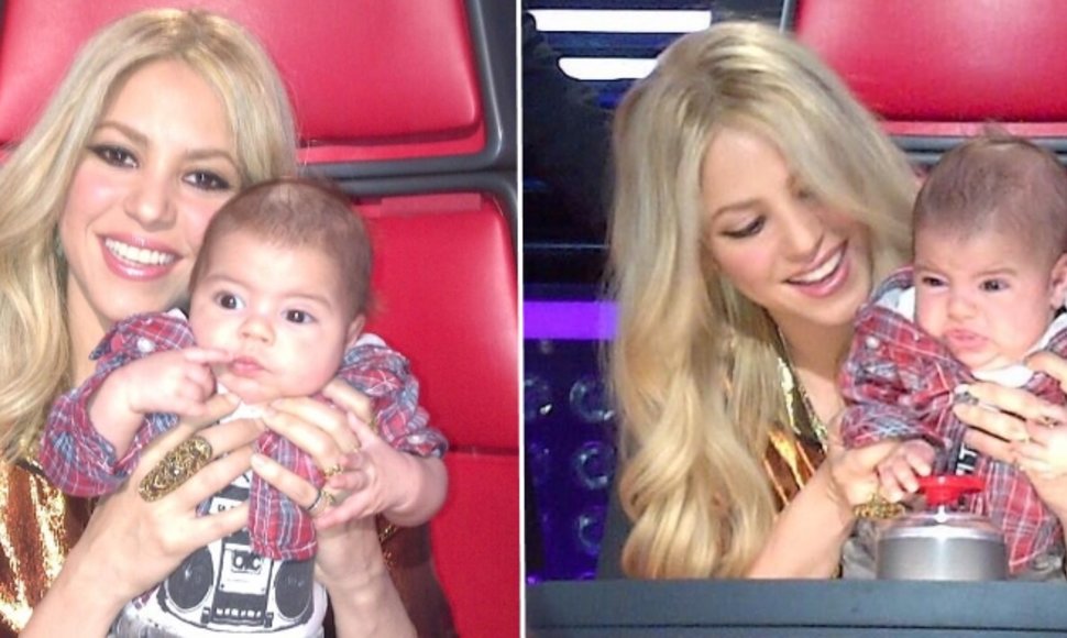 Shakira į „The Voice“ filmavimą atvyko su trijų mėnesių sūneliu Milanu