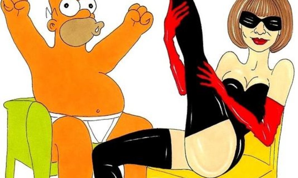 Homeris Simpsonas ir Anna Wintour – italų menininko komikse