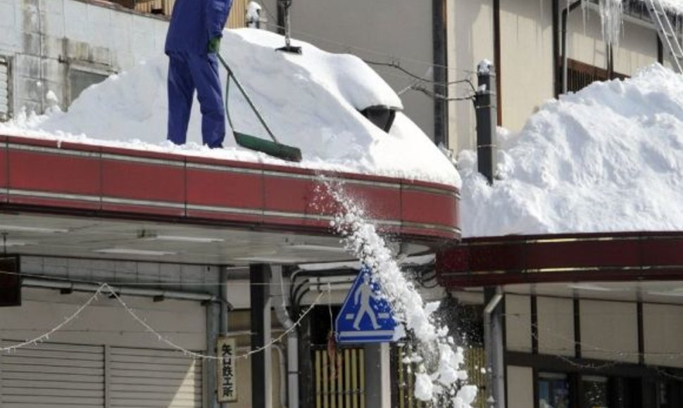 Gausaus sniegas Japonijoje