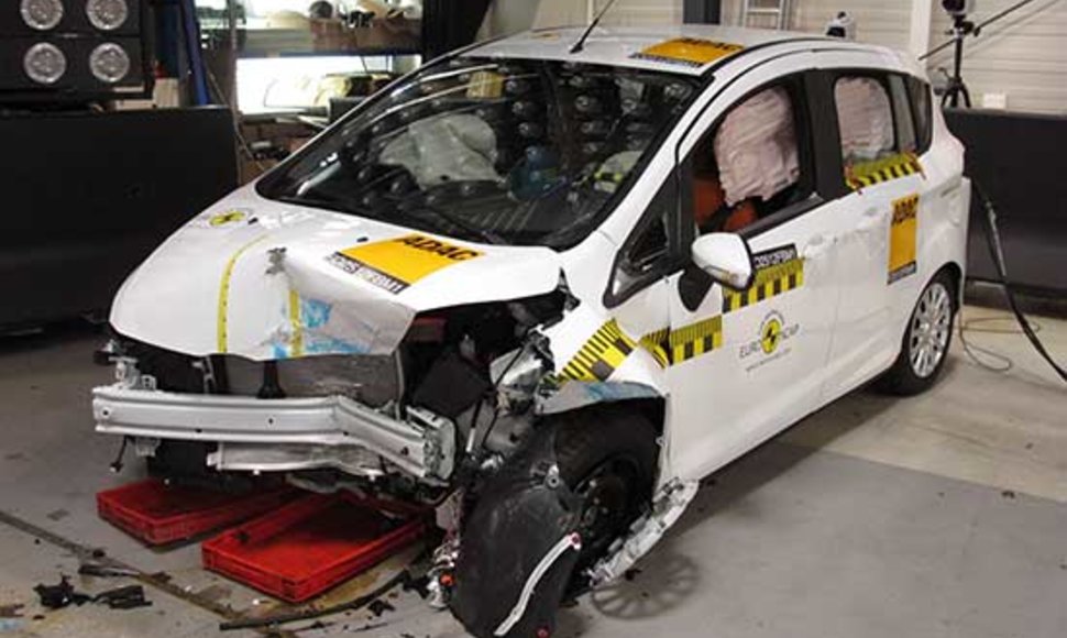 „Ford B-MAX“ saugumo testų metu