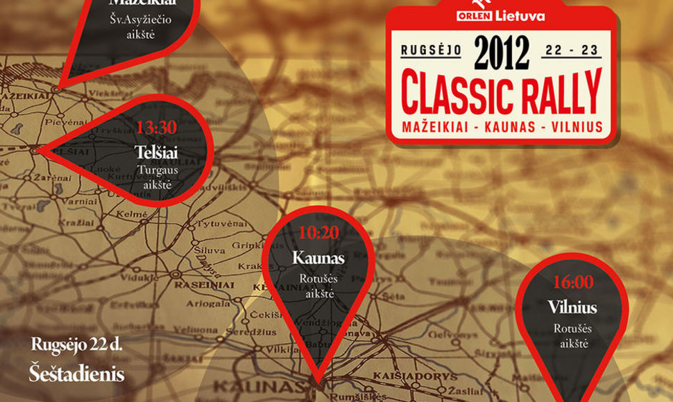 „Orlen Lietuva Classic Rally“ žemėlapis