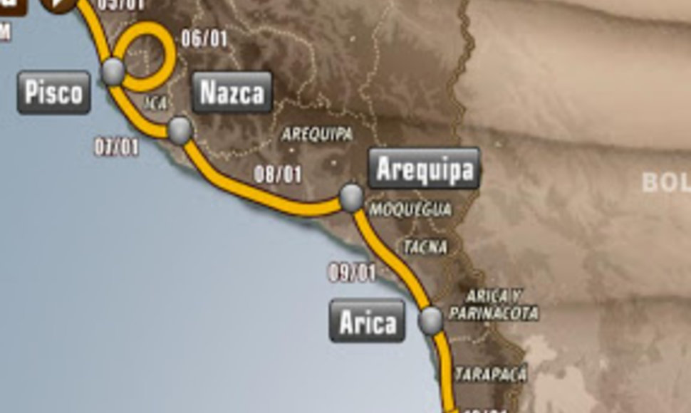 Dakaro aplikacijos vaizdas