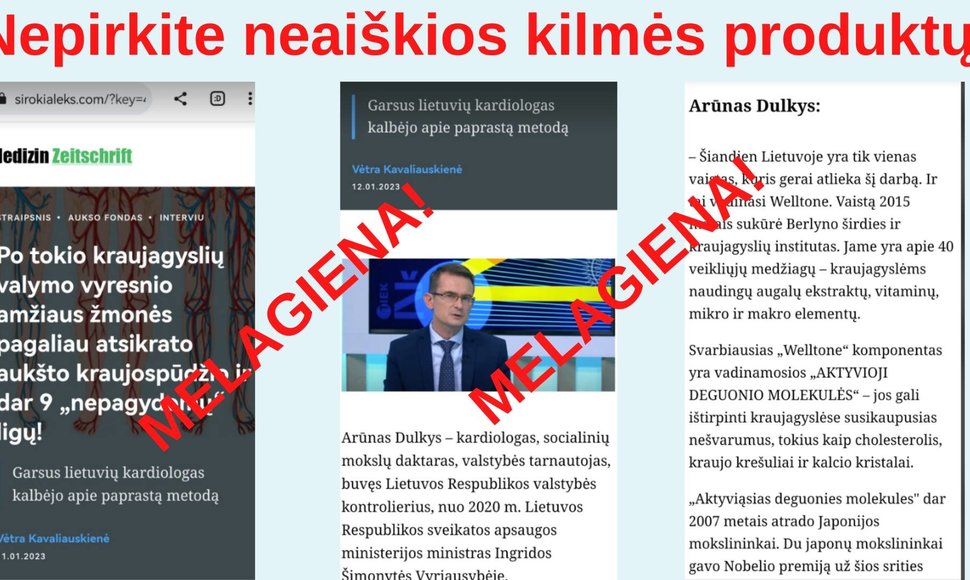 Sukčių naudojamas A.Dulkio atvaizdas