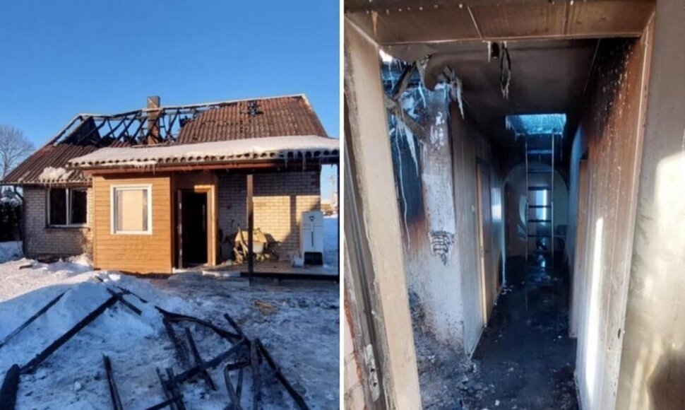 Bendruomenė pra&scaron;o pagalbos nukentėjusiai &scaron;eimai: Maženių kaime sudegė gyvenamasis namas