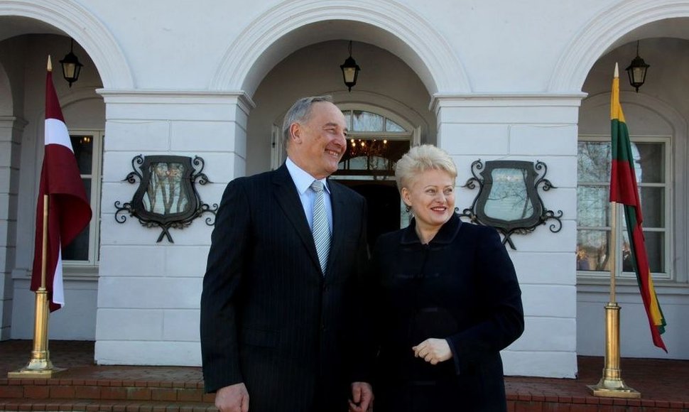 Latvijos prezidentas Andris Bėrzinis susitiko su Lietuvos prezidente Dalia Grybauskaite