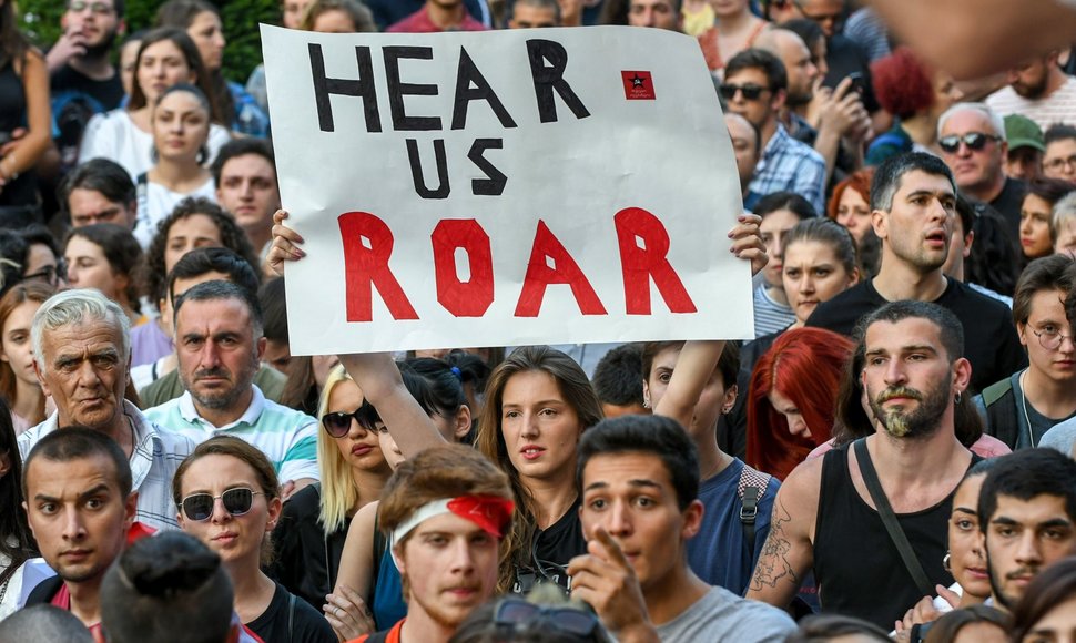 Antra protestų Tbilisyje diena