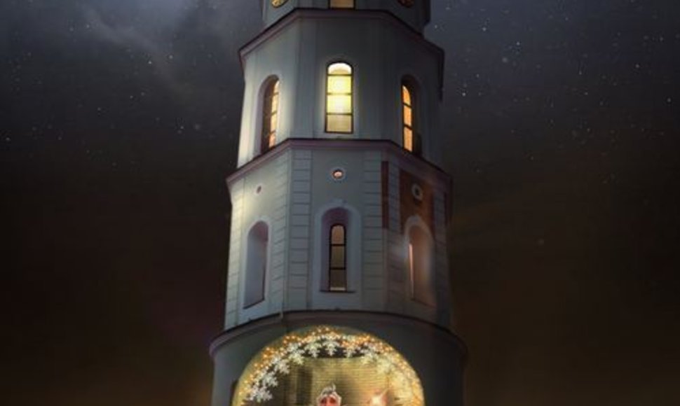 Gruodžio 25–30 dienomis Vilniaus Katedros varpinės bokšte apsigyvens didelis interaktyvus 3D animuotas Kalėdų Senelis.
