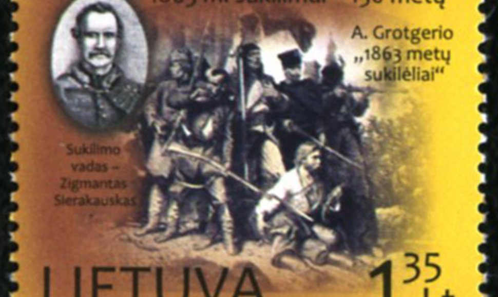 1863 metų sukilimo jubiliejui skirtas pašto ženklas