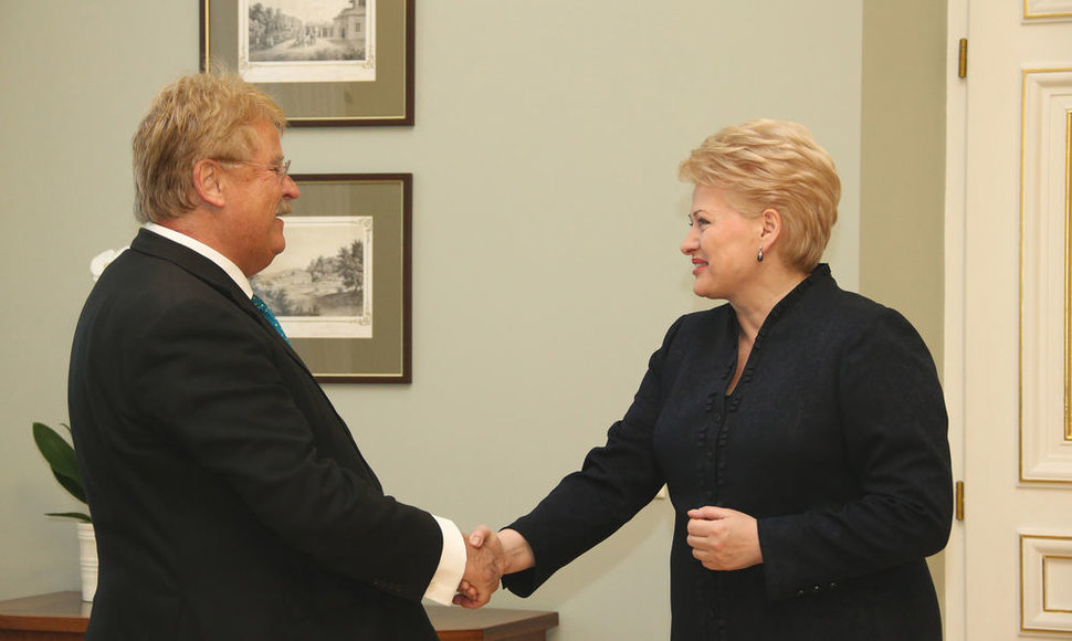 Lietuvos Respublikos Prezidentė Dalia Grybauskaitė susitiko su Europos Parlamento (EP) Užsienio reikalų komiteto pirmininku Elmaru Broku.