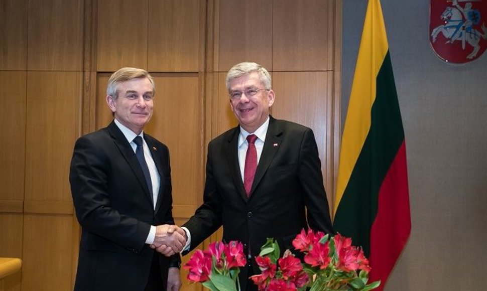 Viktoras Pranckietis su Lenkijos Senato pirmininku Stanislawu Karczewskiu
