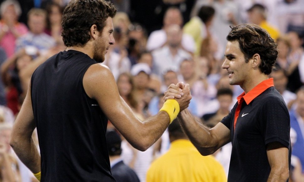 Juanas Martinas del Potro ir Rogeris Federeris US Open finale