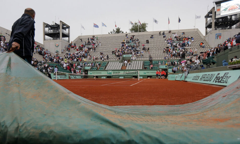 French Open varžybas sustabdė lietus