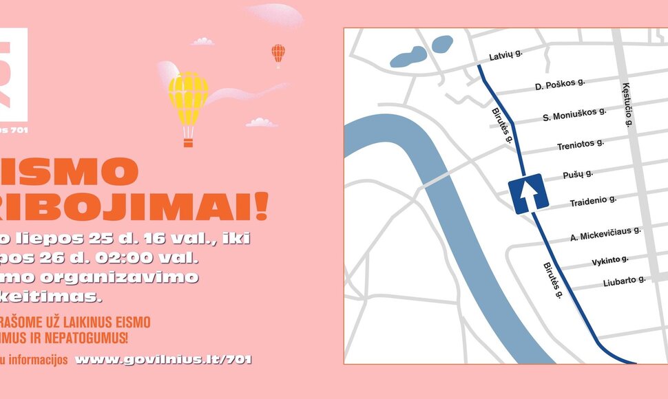 Eismo ribojimai &bdquo;Jaunas kaip Vilnius&ldquo; metu