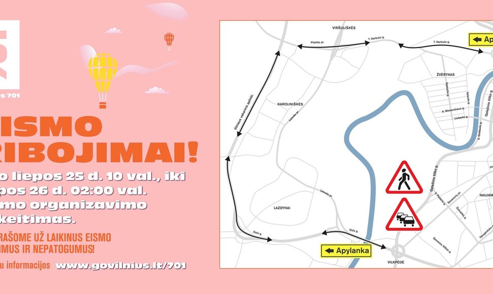 Eismo ribojimai &bdquo;Jaunas kaip Vilnius&ldquo; metu
