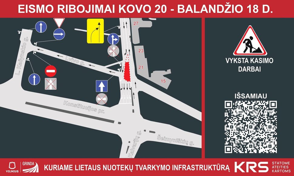 Eismo ribojimų schema Kalvarijų g.