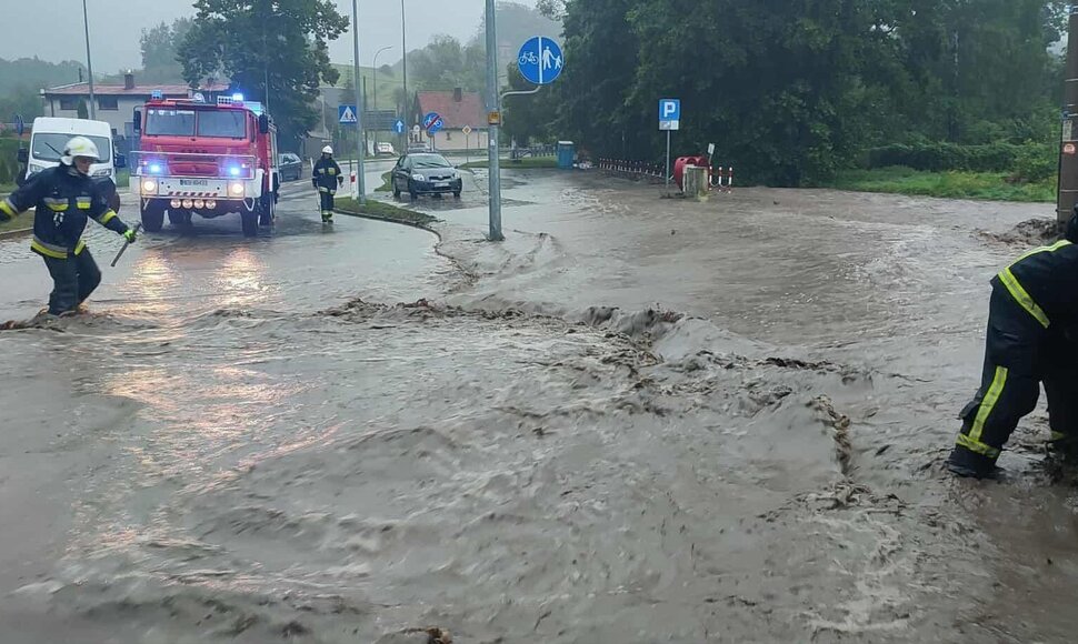 Vandens apsemtas Tolmicko miestelis Elbingo rajone