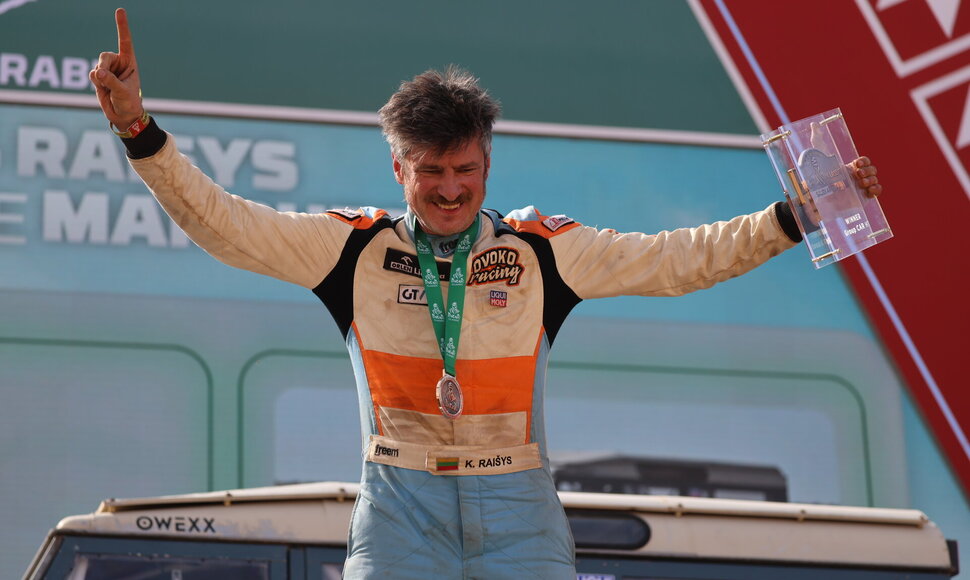 Karolio Rai&scaron;io Dakaro ralio fini&scaron;o podiumo akimirkos
