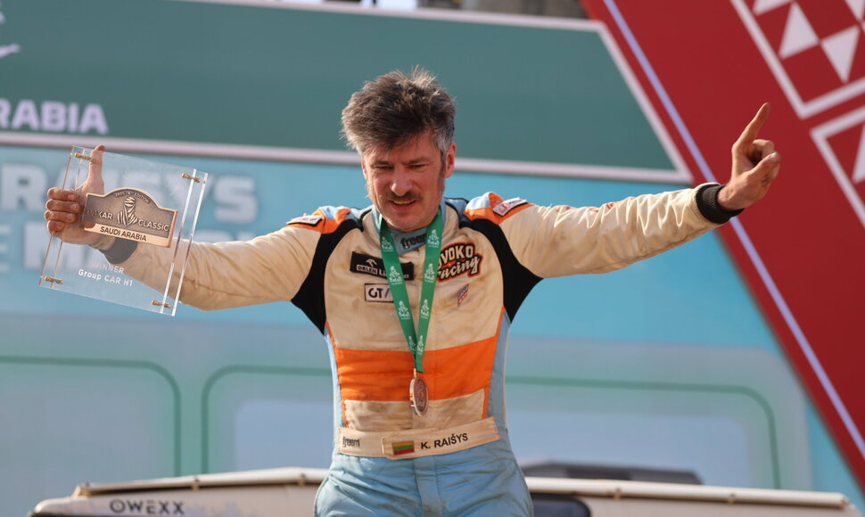 Karolio Rai&scaron;io Dakaro ralio fini&scaron;o podiumo akimirkos